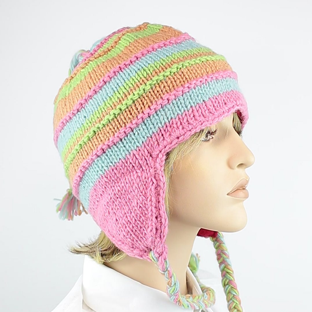 Foto 2: Rosa-Blaue Wollmütze: Pastellie Farben für Ihren Kopf